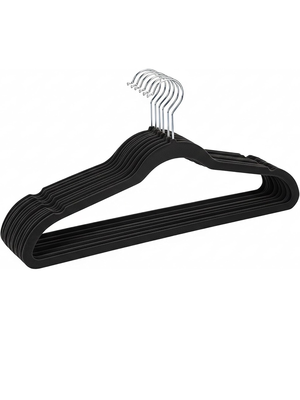 Simplify 10 Luxury Slim Velvet Huggable Hangers in Black